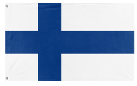 A mockup of the custom flag 'Flag of Finland flag' on a white background