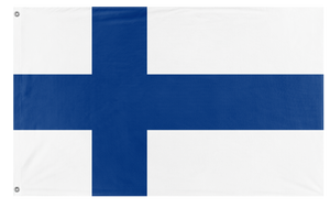 A mockup of the custom flag 'Flag of Finland flag' on a white background