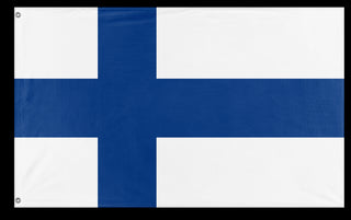 A mockup of the custom flag 'Flag of Finland flag' on a white background
