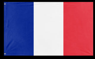 A mockup of the custom flag 'Flag of France flag' on a white background