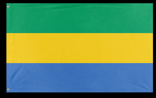 A mockup of the custom flag 'Flag of Gabon flag' on a white background