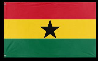 A mockup of the custom flag 'Flag of Ghana flag' on a white background