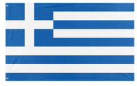 A mockup of the custom flag 'Flag of Greece flag' on a white background