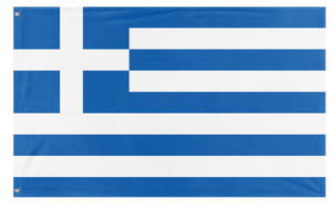 A mockup of the custom flag 'Flag of Greece flag' on a white background