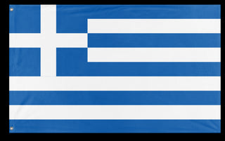 A mockup of the custom flag 'Flag of Greece flag' on a white background