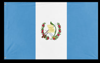 A mockup of the custom flag 'Flag of Guatemala flag' on a white background