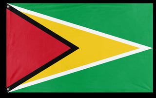 A mockup of the custom flag 'Flag of Guyana flag' on a white background
