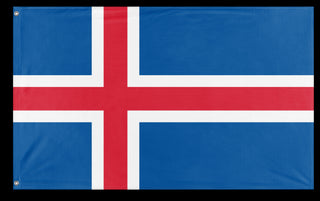 A mockup of the custom flag 'Flag of Iceland flag' on a white background