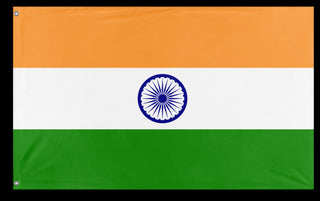 A mockup of the custom flag 'Flag of India flag' on a white background