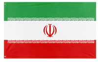 A mockup of the custom flag 'Flag of Iran flag' on a white background