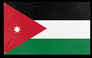A mockup of the custom flag 'Flag of Jordan flag' on a white background