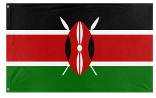 A mockup of the custom flag 'Flag of Kenya flag' on a white background