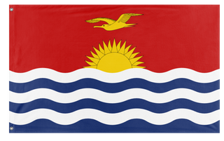 A mockup of the custom flag 'Flag of Kiribati flag' on a white background