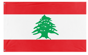 A mockup of the custom flag 'Flag of Lebanon flag' on a white background