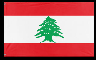 A mockup of the custom flag 'Flag of Lebanon flag' on a white background
