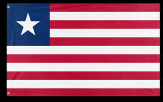 A mockup of the custom flag 'Flag of Liberia flag' on a white background