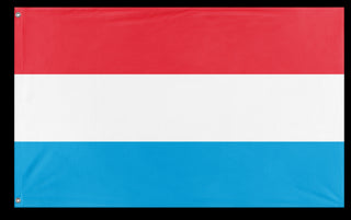 A mockup of the custom flag 'Flag of Luxembourg flag' on a white background