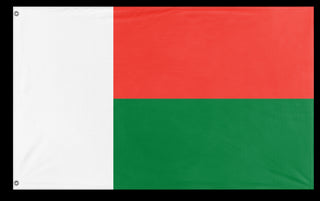 A mockup of the custom flag 'Flag of Madagascar flag' on a white background