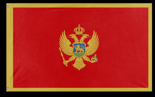 A mockup of the custom flag 'Flag of Montenegro flag' on a white background