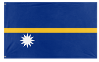A mockup of the custom flag 'Flag of Nauru flag' on a white background