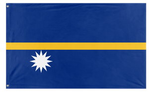 A mockup of the custom flag 'Flag of Nauru flag' on a white background