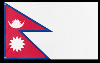 A mockup of the custom flag 'Flag of Nepal flag' on a white background