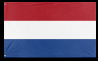 A mockup of the custom flag 'Flag of Netherlands flag' on a white background
