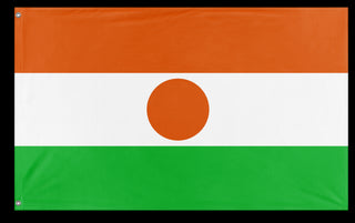 A mockup of the custom flag 'Flag of Niger flag' on a white background