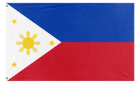 A mockup of the custom flag 'Flag of Philippines flag' on a white background