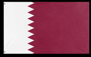 A mockup of the custom flag 'Flag of Qatar flag' on a white background
