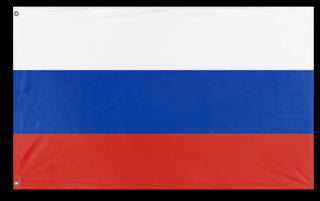 A mockup of the custom flag 'Flag of Russia flag' on a white background
