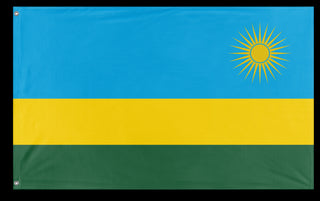 A mockup of the custom flag 'Flag of Rwanda flag' on a white background