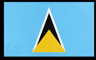 A mockup of the custom flag 'Flag of Saint Lucia flag' on a white background