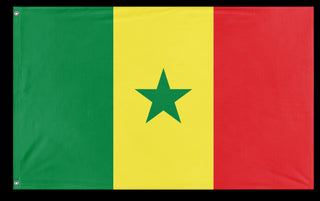 A mockup of the custom flag 'Flag of Senegal flag' on a white background