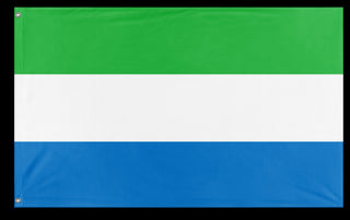 A mockup of the custom flag 'Flag of Sierra Leone flag' on a white background