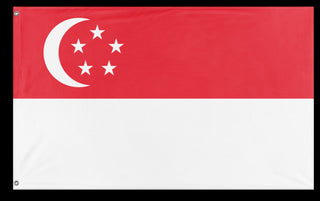 A mockup of the custom flag 'Flag of Singapore flag' on a white background