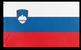 A mockup of the custom flag 'Flag of Slovenia flag' on a white background