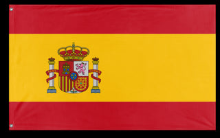 A mockup of the custom flag 'Flag of Spain flag' on a white background