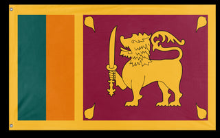 A mockup of the custom flag 'Flag of Sri Lanka flag' on a white background