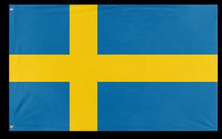 A mockup of the custom flag 'Flag of Sweden flag' on a white background