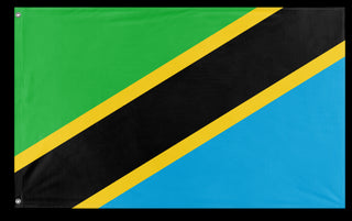 A mockup of the custom flag 'Flag of Tanzania flag' on a white background