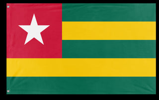 A mockup of the custom flag 'Flag of Togo flag' on a white background