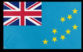 A mockup of the custom flag 'Flag of Tuvalu flag' on a white background