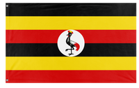 A mockup of the custom flag 'Flag of Uganda flag' on a white background