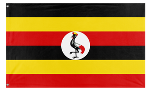 A mockup of the custom flag 'Flag of Uganda flag' on a white background