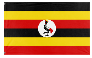 A mockup of the custom flag 'Flag of Uganda flag' on a white background