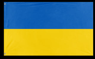 A mockup of the custom flag 'Flag of Ukraine flag' on a white background