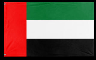 A mockup of the custom flag 'Flag of United Arab Emirates flag' on a white background