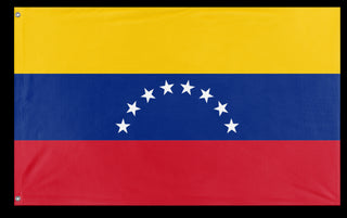 A mockup of the custom flag 'Flag of Venezuela flag' on a white background
