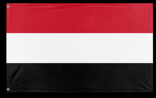 A mockup of the custom flag 'Flag of Yemen flag' on a white background